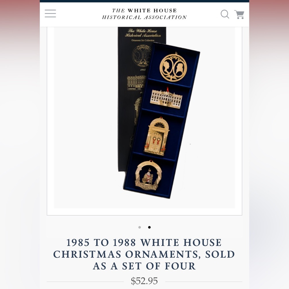 1985 TO 1988 White House Christmas Ornaments